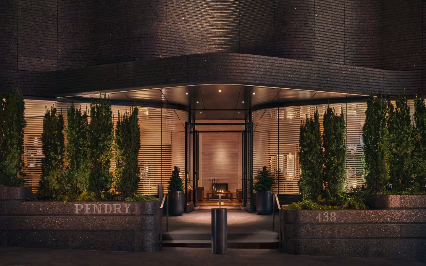 Interior view of two guests at Bar Pendry, part of Pendry Manhattan West within BGRE's Manhattan West development in Midtown Manhattan.