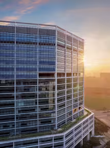 Godrej BKC, a BGRE property featuring a modern glass façades and premium commercial office space in Mumbai.
